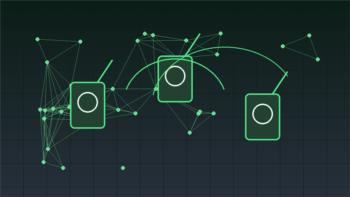 Meshtastic style off-grid mesh radios forming a local network