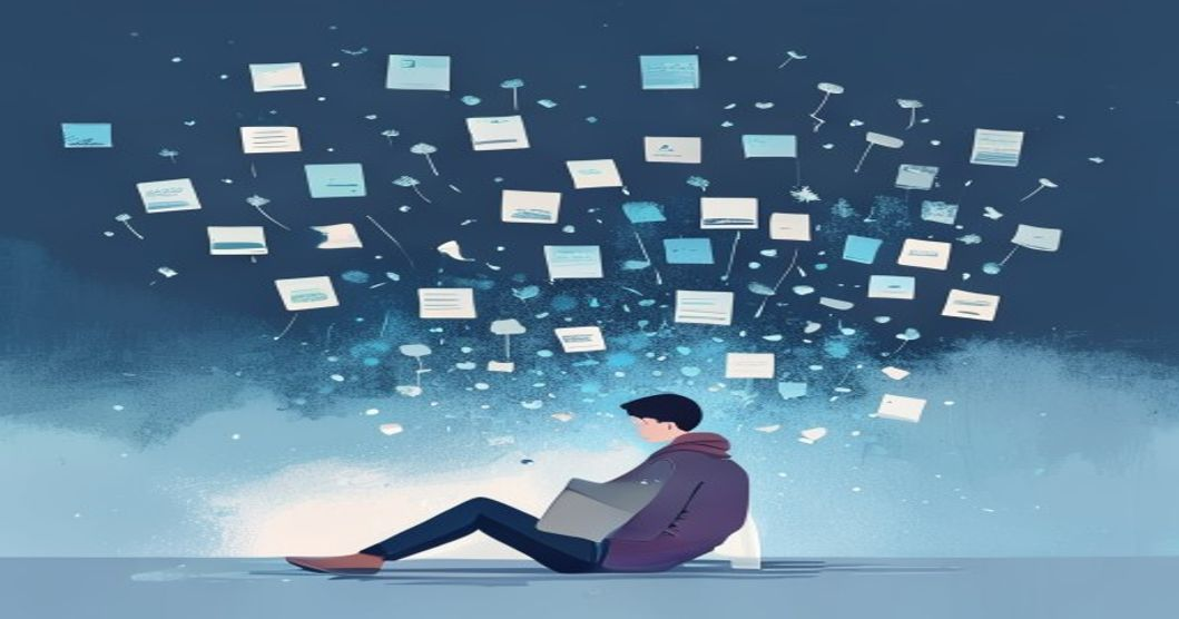 Person facing a swarm of data broker profile listings exposing their personal information online