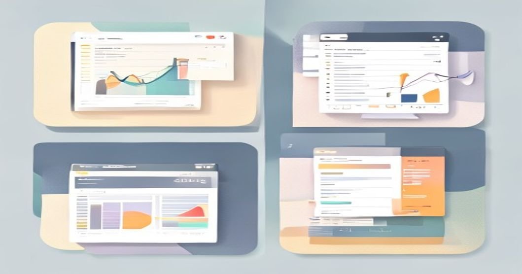 Collage of different use cases — code editor, document writing, data analysis