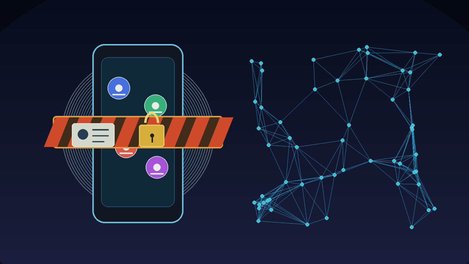 Government ID checkpoint blocking phone and social media access with a decentralized network behind it