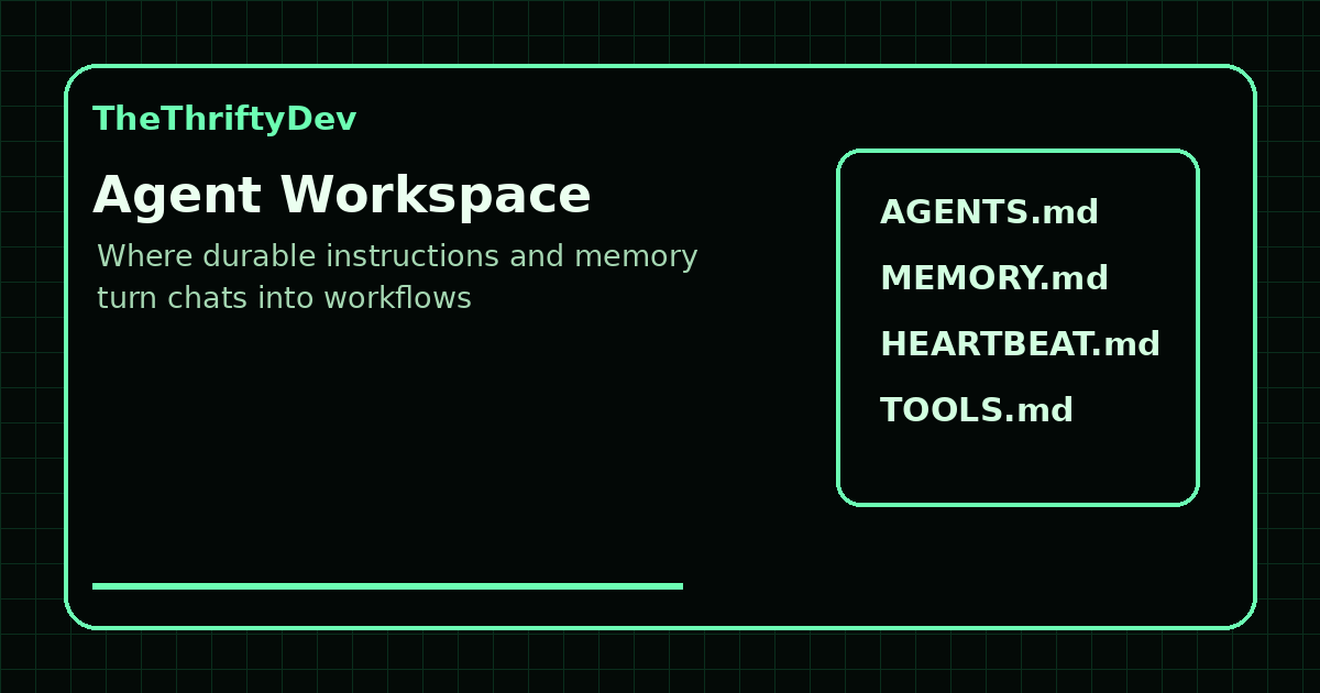 OpenClaw workspace files including AGENTS, MEMORY, HEARTBEAT, and TOOLS notes