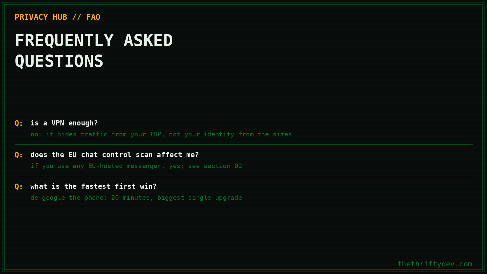 privacy faq