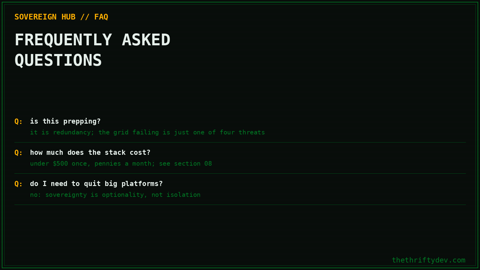 sovereign faq
